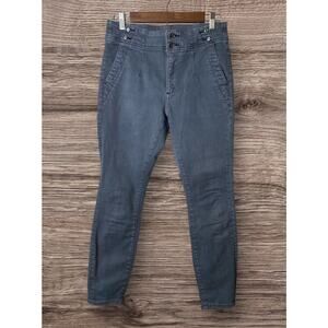 Anthropologie Pilcro High Rise Skinny Jeans Gray Size 27 Double Button Denim